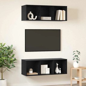 Armários de TV Montados na Parede 2 pcs Carvalho preto