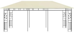 Gazebo com rede mosquiteira 6x3x2,73 m creme
