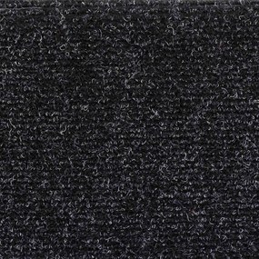 Tapetes de escada autoadesivos 10 pcs 56x17x3 cm preto