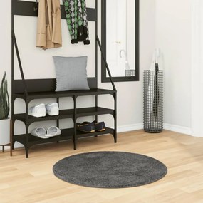 vidaXL Tapete de pelo curto OVIEDO Ø 80 cm antracite