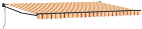 Toldo Retrátil Automático Creme e Laranja 500x300 cm