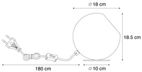 Candeeiro de Mesa Retro Azul com Vidro - Mabel Retro