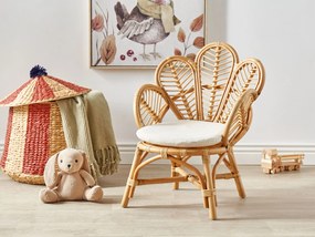 Cadeira pavão em rattan de cor natural 70 cm FLORENTINE II Beliani