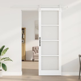 Porta Deslizante vidaXL com Hardware ORKDAL Madeira Branca e Vidro