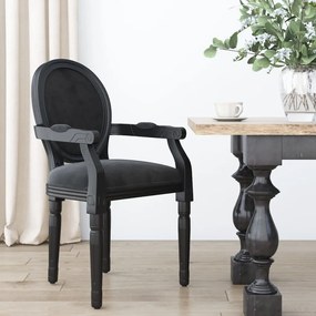 vidaXL Cadeira de jantar 54x56x96,5 cm veludo preto