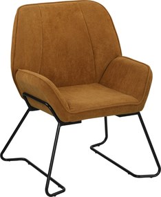 HOMCOM Poltrona Sala de Estar Moderna Poltrona de Leitura com Assento Largo e Acolchoado Estofada em Veludo Pés de Metal 70x67,5x87 cm Marrom | Aosom Portugal