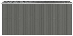 Abrigo de jardim 192x440x223 cm aço galvanizado cinzento-claro