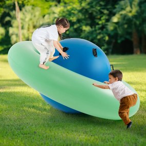 Baloiço insuflável em forma de cúpula para crianças com mais de 5 anos com 6 pegas incorporadas Baloiço insuflável em forma de cúpula 223 x 123 cm Azu