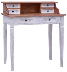 vidaXL Secretária com gavetas 90x50x101 cm madeira de mogno maciça