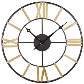 Relógio de parede preto e dourado ø 80 cm COMPORTA Beliani