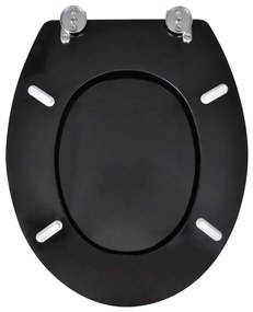 Assentos de sanita com tampas 2 pcs MDF preto