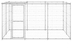 Canil de exterior com telhado 7,26 m² aço galvanizado
