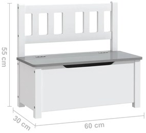 4 pcs conjunto mesa e cadeiras infantil MDF branco e cinzento