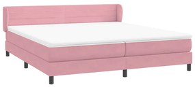 Cama com molas colchões 200x210 cm veludo rosa