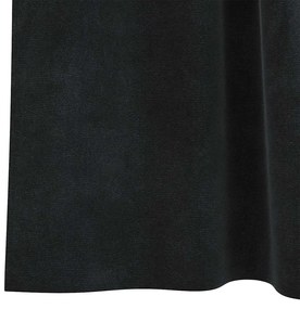 Cortinas Blackout vidaXL com Laços de Pendurar 2 pcs Veludo Preto