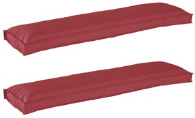 vidaXL Cushions de Palete para Banco 2 pcs Vermelho Vinho 150x40x8 cm Tecido Oxford