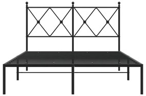 Estrutura de cama com cabeceira 120x200 cm metal preto