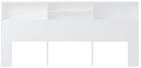 Cabeceira de cama com armário 220x19x103,5 cm branco