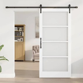 Porta Deslizante com Conjunto de Ferragens 'ORKDAL'Branca 93x202 cm