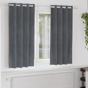 Cortinas Blackout vidaXL com Ilhós 2 pcs Veludo Cinza Claro Super