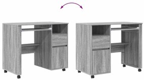 Mesa de Computador Cinza Cinza Sonoma Madeira Engenharia Médio