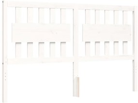 Cama sem colchão 160x200 cm madeira de pinho maciça branco