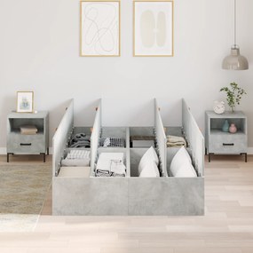 Estrado de cama com arrumação Cinza Concreto 120x200 cm