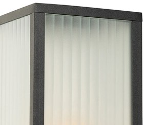 LED Candeeiro de pé inteligente para exterior preto com vidro canelado 80 cm incl. WiFi A60 - Charlois Moderno