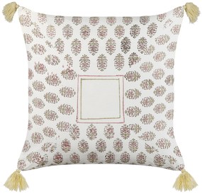 Conjunto de 2 almofadas decorativas com padrão geométrico e borlas em algodão multicolor 45 x 45 cm SETOSA Beliani