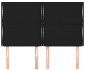 Cabeceira de cama 4 pcs tecido 72x5x78/88 cm preto