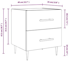 Mesa cabeceira 40x35x47,5 cm derivados madeira sonoma cinza