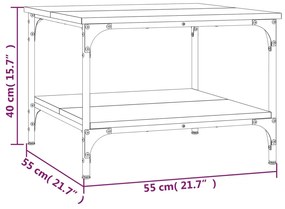Mesa de centro 55x55x40 cm madeira processada sonoma cinza