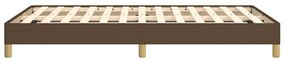 Estrutura de cama sem colchão 120x200 cm tecido castanho-escuro