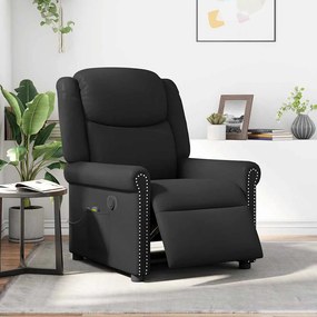 Poltrona massagens reclinável elétrica couro artificial preto