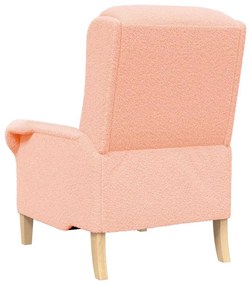 Cadeira com Braços Rosa, 52 cm, em Tecido Tipo Lã