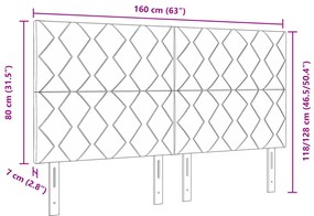 Cabeceira Design de Diamante Azul Escura 160 cm Veludo