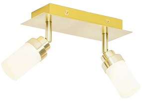 Foco moderno para casa de banho em latão 2 luzes IP44 - Japie