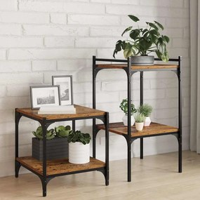 vidaXL Estante de Prateleira 4 pcs Castanho 40 x 40 x 1.5 cm