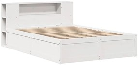Cama sem colchão 120x200 cm madeira de pinho maciça branco