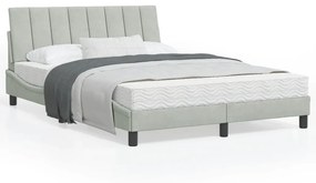 vidaXL Estrutura de cama sem colchão 140x200 cm veludo cinzento-claro