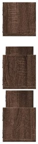 Prateleiras de parede 3 pcs derivados madeira carvalho castanho