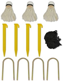 Conjunto rede de badminton com volantes 300 x 155 cm