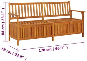 Banco de arrumação 170 cm madeira de acácia maciça