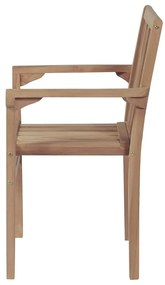 Cadeiras de jardim empilháveis 2 pcs madeira teca maciça