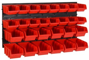 30pcs conjunto prateleiras de oficina 77x39cm PP preto/vermelho