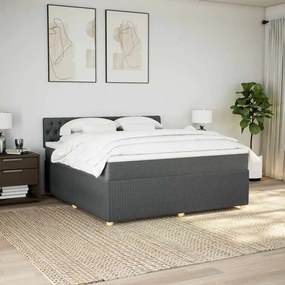 Cama com molas/colchão 180x200 cm tecido cinzento-escuro