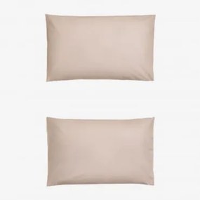 Pack De 2 Fronhas Em Algodão Percal De 180 Fios Lesia Maquilhagem Leve & 50 X 75 Cm - Sklum