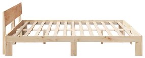 Estrado de Cama com Cabeceira 180x200 cm Madeira de Pinho Maciço