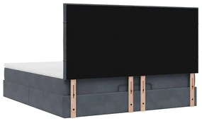 Estrutura cama otomana colchões 180x200 cm cinzento escuro