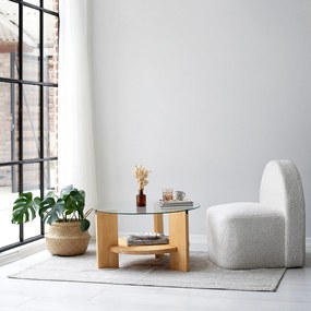 Mesa de Centro Mahal – Carvalho – 75x40x75 cm